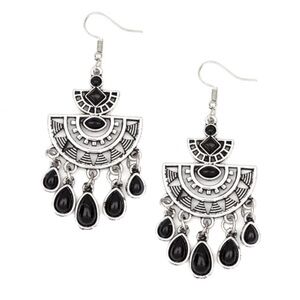 Elegant Black and Silver Dangle Earrings
